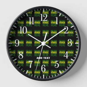 HORLOGE MODELE DE TEXTE D'IMAGE NOIRE SIMPLE ET MODIFIABLE