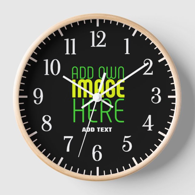HORLOGE MODELE DE TEXTE D'IMAGE NOIRE SIMPLE ET MODIFIABLE (Recto)