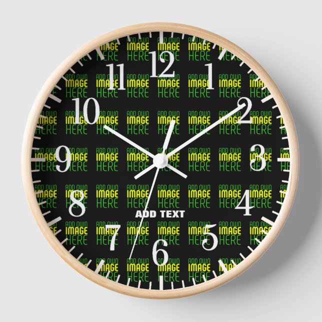 HORLOGE MODELE DE TEXTE D'IMAGE NOIRE SIMPLE ET MODIFIABLE (Recto)