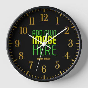 HORLOGE MODELE DE TEXTE D'IMAGE NOIRE SIMPLE ET MODIFIABLE