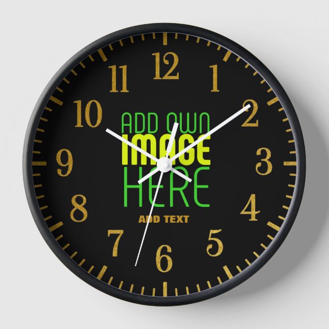 HORLOGE MODELE DE TEXTE D'IMAGE NOIRE SIMPLE ET MODIFIABLE (Recto)