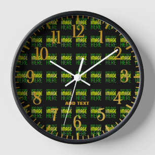 HORLOGE MODELE DE TEXTE D'IMAGE NOIRE SIMPLE ET MODIFIABLE