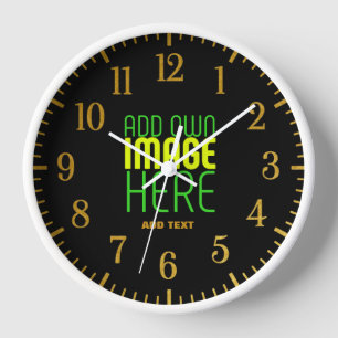 HORLOGE MODELE DE TEXTE D'IMAGE NOIRE SIMPLE ET MODIFIABLE