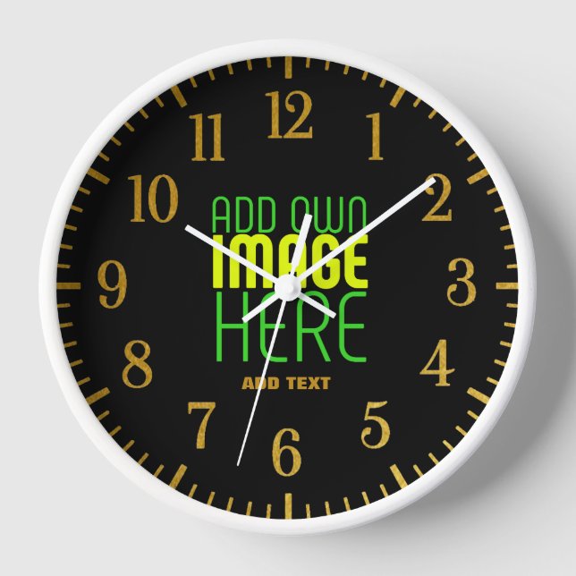HORLOGE MODELE DE TEXTE D'IMAGE NOIRE SIMPLE ET MODIFIABLE (Recto)