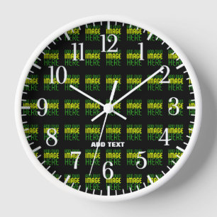 HORLOGE MODELE DE TEXTE D'IMAGE NOIRE SIMPLE ET MODIFIABLE