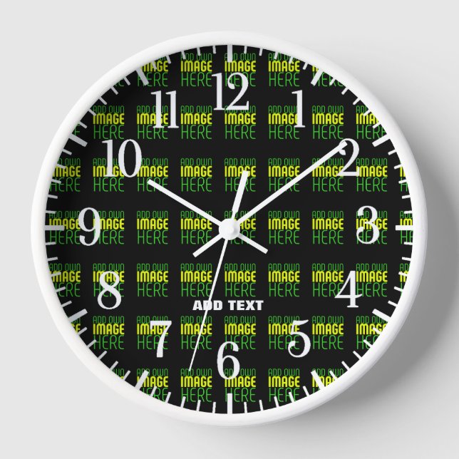 HORLOGE MODELE DE TEXTE D'IMAGE NOIRE SIMPLE ET MODIFIABLE (Recto)