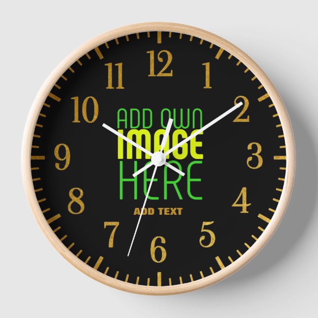 HORLOGE MODELE DE TEXTE D'IMAGE NOIRE SIMPLE ET MODIFIABLE (Recto)