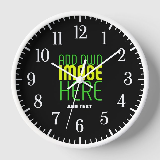 HORLOGE MODELE DE TEXTE D'IMAGE NOIRE SIMPLE ET MODIFIABLE (Recto)