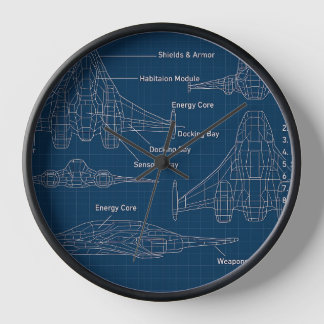 Horloge "Modèle futuriste d'architecture spatiale"