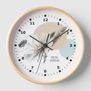 Horloge moderne Aqua et Boho Beige