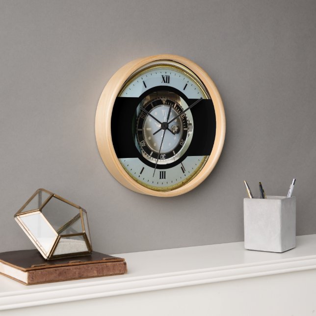 horloge moderne en or blanc et noir (Bureau)