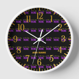 HORLOGE MODERNE ET MODERNE PERSONNALISABLE NOIR VÉRIFIÉ