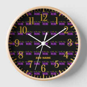 HORLOGE MODERNE ET MODERNE PERSONNALISABLE NOIR VÉRIFIÉ