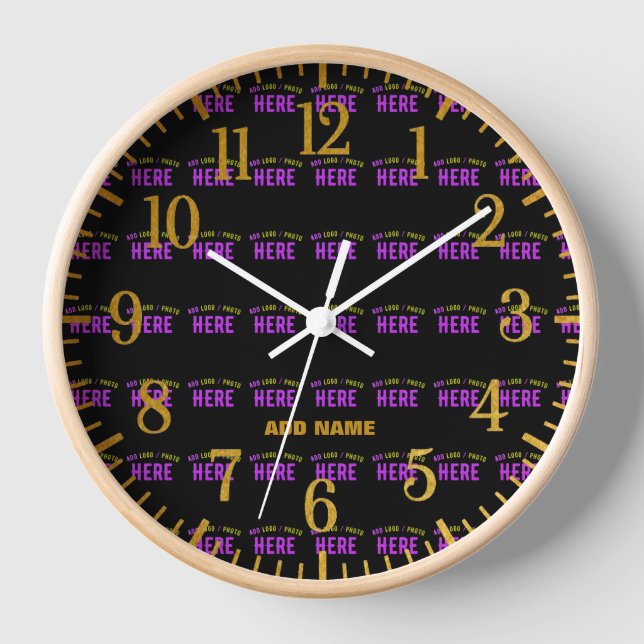 HORLOGE MODERNE ET MODERNE PERSONNALISABLE NOIR VÉRIFIÉ (Recto)