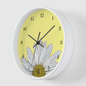 Horloge Moderne marguerite Jaune Rustique Pays Floral (Angle)