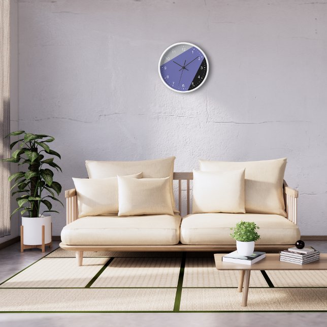 Horloge Moderne minimaliste de périwinkle géométrique (Créateur téléchargé)