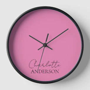 Horloge Moderne Minimaliste Simple Nom Rose