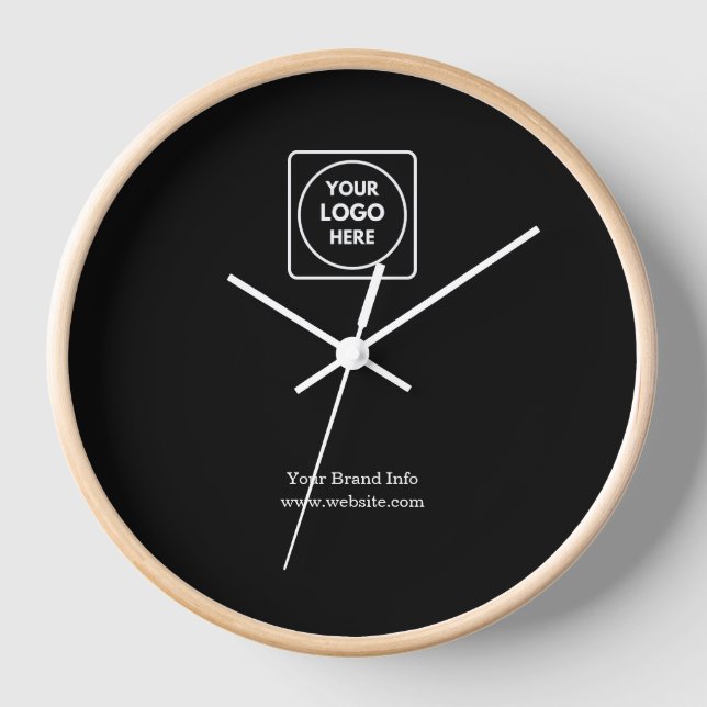 Horloge moderne noire | Professionnel personnalisé (Recto)