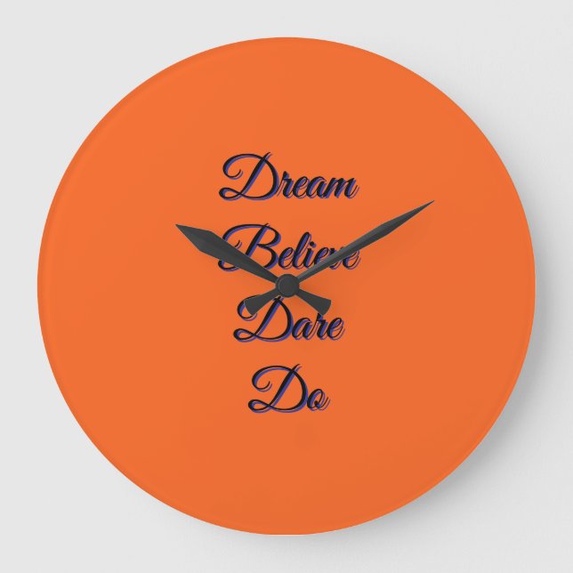 Horloge moderne orange brûlé à typographie inspira (Recto)