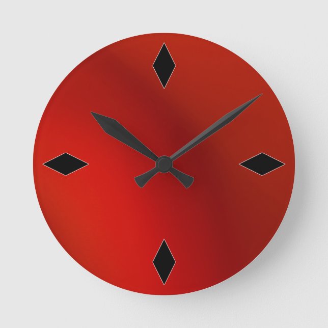 horloge moderne rétro satin rouge moderne (Recto)