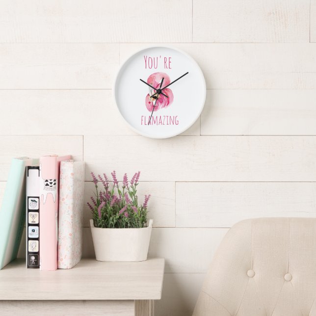 Horloge Moderne Vous Flamazirez Beauté Flamant rose rose (Salle de lecture)