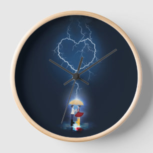 Horloge Moment romantique "Lovestruck" sous un parapluie