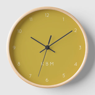 Horloge Mongram Mustard   Initiés modernes Stylish Yellow