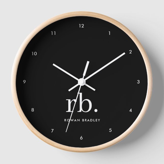 Horloge Monogram Classic Elegant Minimum Black and White (Recto)