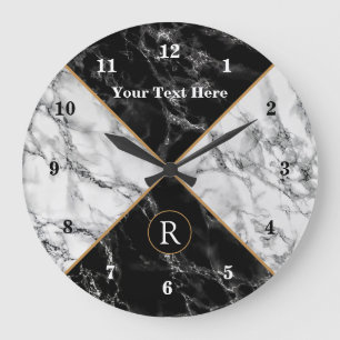 Horloge Monogramme de texte personnalisé Marque no