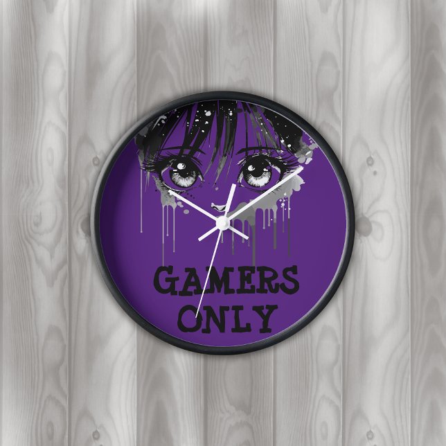 Horloge Monogramme de visage noir et gris Anime | (Créateur téléchargé)