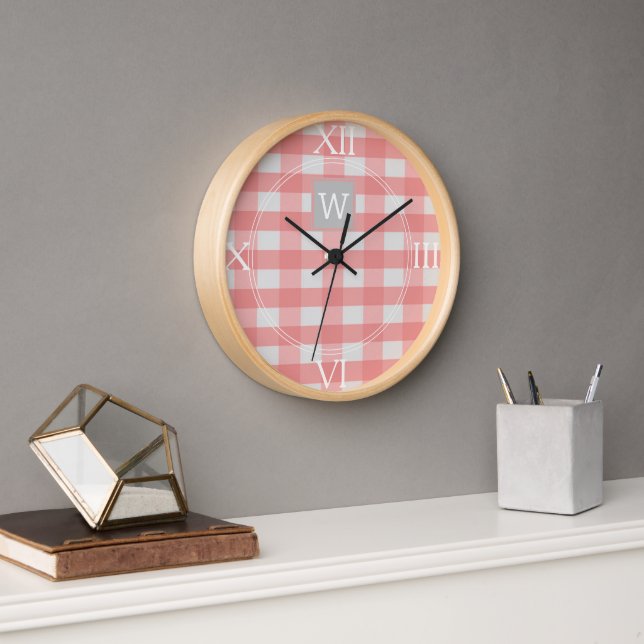 Horloge Monogramme Pink Buffalo (Bureau)