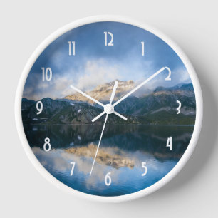 Horloge Montagnes et lac Pittoresque Nature Photo
