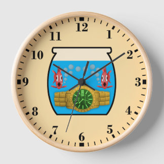 Horloge Montre dans boule à poissons