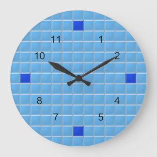 Horloge - Mosaïque Carré bleu