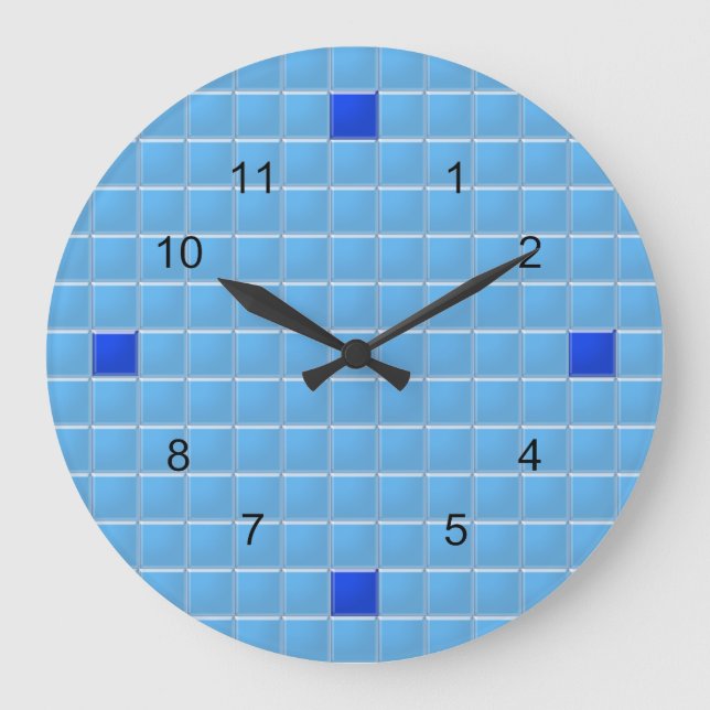 Horloge - Mosaïque Carré bleu (Recto)