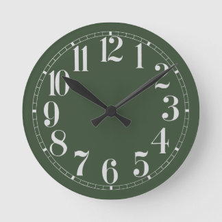 Horloge Mossy Green et White Wall