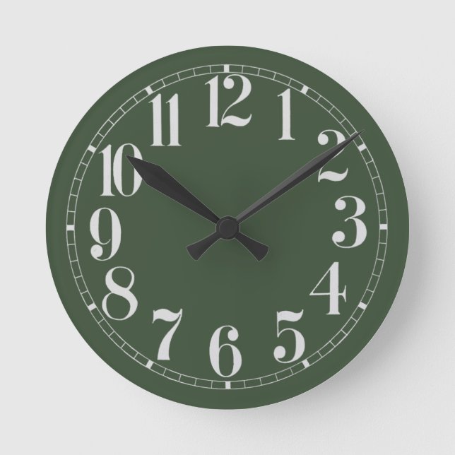 Horloge Mossy Green et White Wall (Recto)