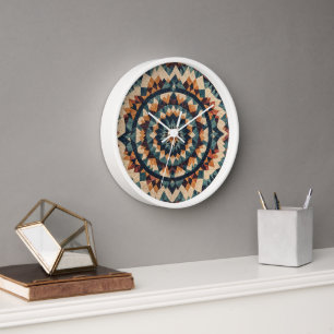 Horloge Motif de courtepointe Kaleidoscope