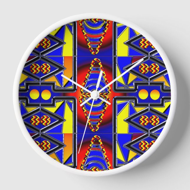 Horloge Motif de dégradé géométrique  (Recto)