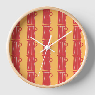 Horloge Motif de jug coloré sur Arrière - plan jaune