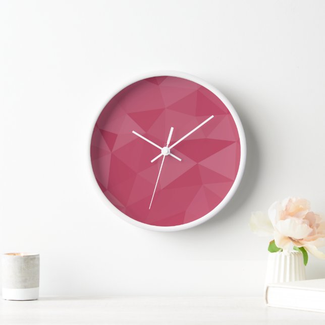 Horloge Motif de maille géométrique rose clair (Maison)