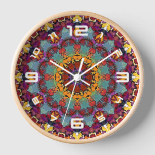 Horloge Motif de mandala de kaléidoscope fractal-64351