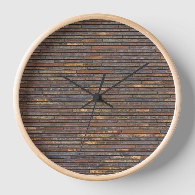 Horloge Motif de mur en briques minces industrielles moder (Recto)