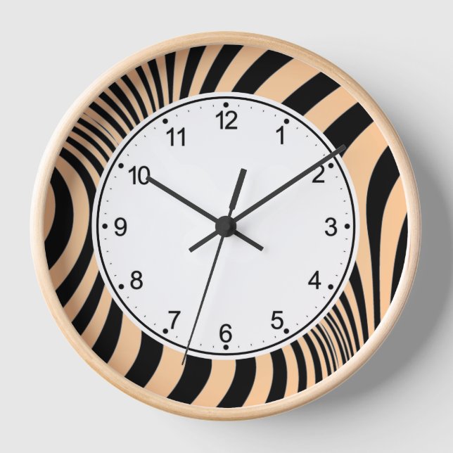Horloge Motif de texture d'impression de peau de zèbre (Recto)