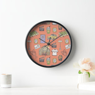 Horloge Motif d'icônes colorées FRIENDS™