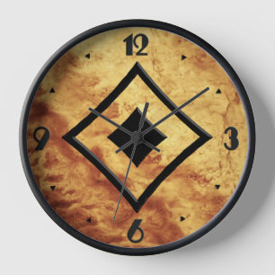 Horloge Motif en pierre de Gem, oeil de tigre d'or et onyx