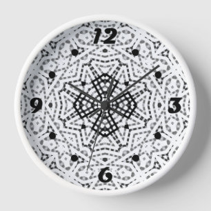 Horloge Motif géométrique blanc et noir