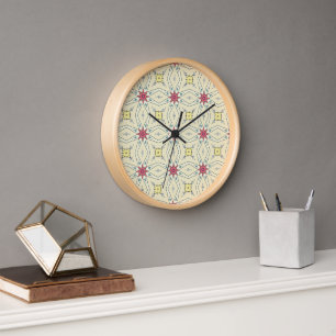 Horloge Motif Géométrique Rétro Élégant Pastel