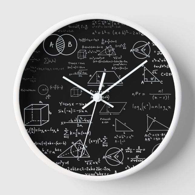 Horloge motif mathématique dessin de l'école de sciences g (Recto)