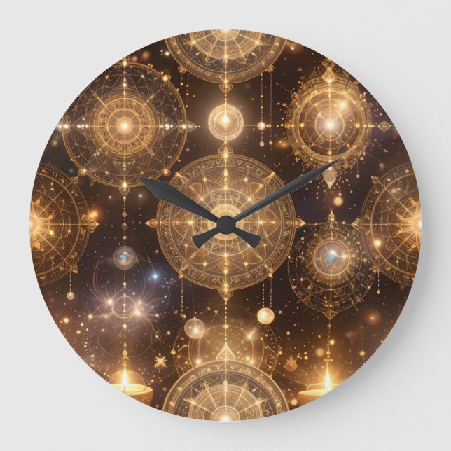 Horloge Motif ornée d'or céleste (Recto)